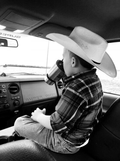 I chose to submit this picture of my son sipping on a fresh orange pop in a mug that had been rolling around in the cab for who knows how long. This picture represents peace. This picture represents us looking forward to the future of agriculture, life; you name it. We also must look to our youth as they are next in line and support them in any way possible. 
Ashley Babl, Albion, Nebraska. (CNW Group/Lallemand Plant Care)