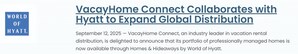 VacayHome Connect Collaborates with Hyatt to Expand Global Distribution