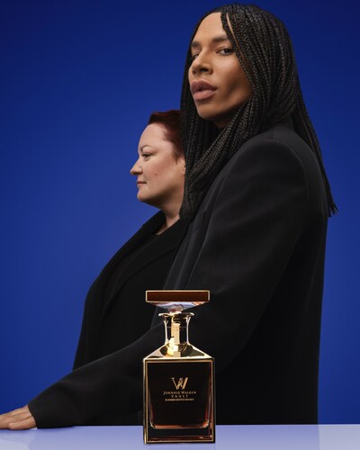 Johnnie Walker Vault and Olivier Rousteing present 'The Couture Blend' the second launch in the Johnnie Walker x Olivier Rousteing partnership - pictured, Johnnie Walker Master Blender, Dr. Emma Walker and Olivier Rousteing. (PRNewsfoto/Johnnie Walker)