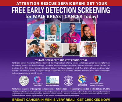 Male Breast Cancer Global Alliance Launches Pilot Screening Program in <em>NYC</em> for Rescue Servicemen During Breast Cancer Awareness Month