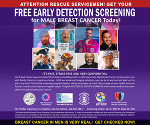 Male Breast Cancer Global Alliance Launches Pilot Screening Program in NYC for Rescue Servicemen During Breast Cancer Awareness Month