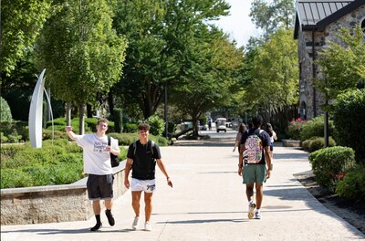 Brookdale Community College students on campus.