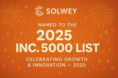 Solwey Joins Elite List of America's Fastest-Growing Companies with Inc. 5000 Honor