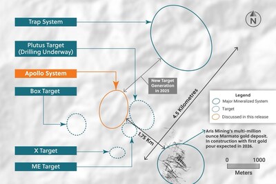 Figure 4: Plan View of the Guayabales Project Highlighting the Apollo System (CNW Group/Collective Mining Ltd.)