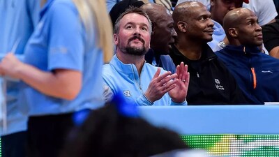 Eric Church attends University of North Carolina Men’s Basketball v Notre Dame at the Dean E. Smith Center Chapel Hill, NC Tuesday, March 5, 2024. Photo by Jerome M. Ibrahim.