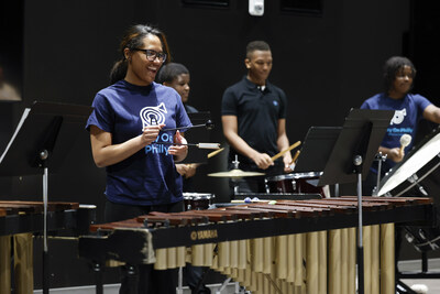 Play on Philly students perform percussion at Howard Center for the Arts in Philadelphia on July 7, 2025. (Photo/Genesis)
