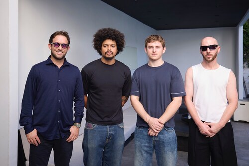 Left to right: Brandon Silverstein, CEO Avex Music Group;  Kamal Wilson; Nevin Sanitsky, Director of A&R at Avex Music Group;  Logan Voxx CEO BASEWOOD and Manager to Kamal