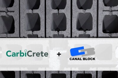 CarbiCrete's decarbonized concrete is now being produced in Ontario by Canal Block. (CNW Group/CarbiCrete Inc)