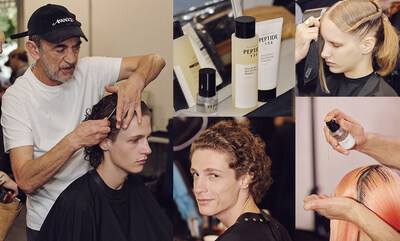  Eugene Souleiman crafts runway-ready looks with COSRX PEPTIDE-132 Hair Bonding Trio backstage at Caroline Hu, Paris Fashion Week