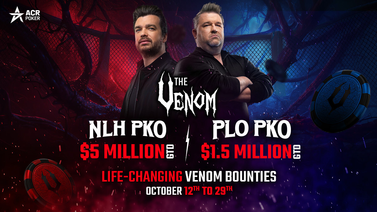 Dual Venom PKO Tournaments Return to ACR Poker Bringing $6.5 Million in Guaranteed Prize Pools This October