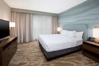A newly renovated guest suite at Embassy Suites by Hilton San Marcos showcases calming river-inspired décor and contemporary comforts.