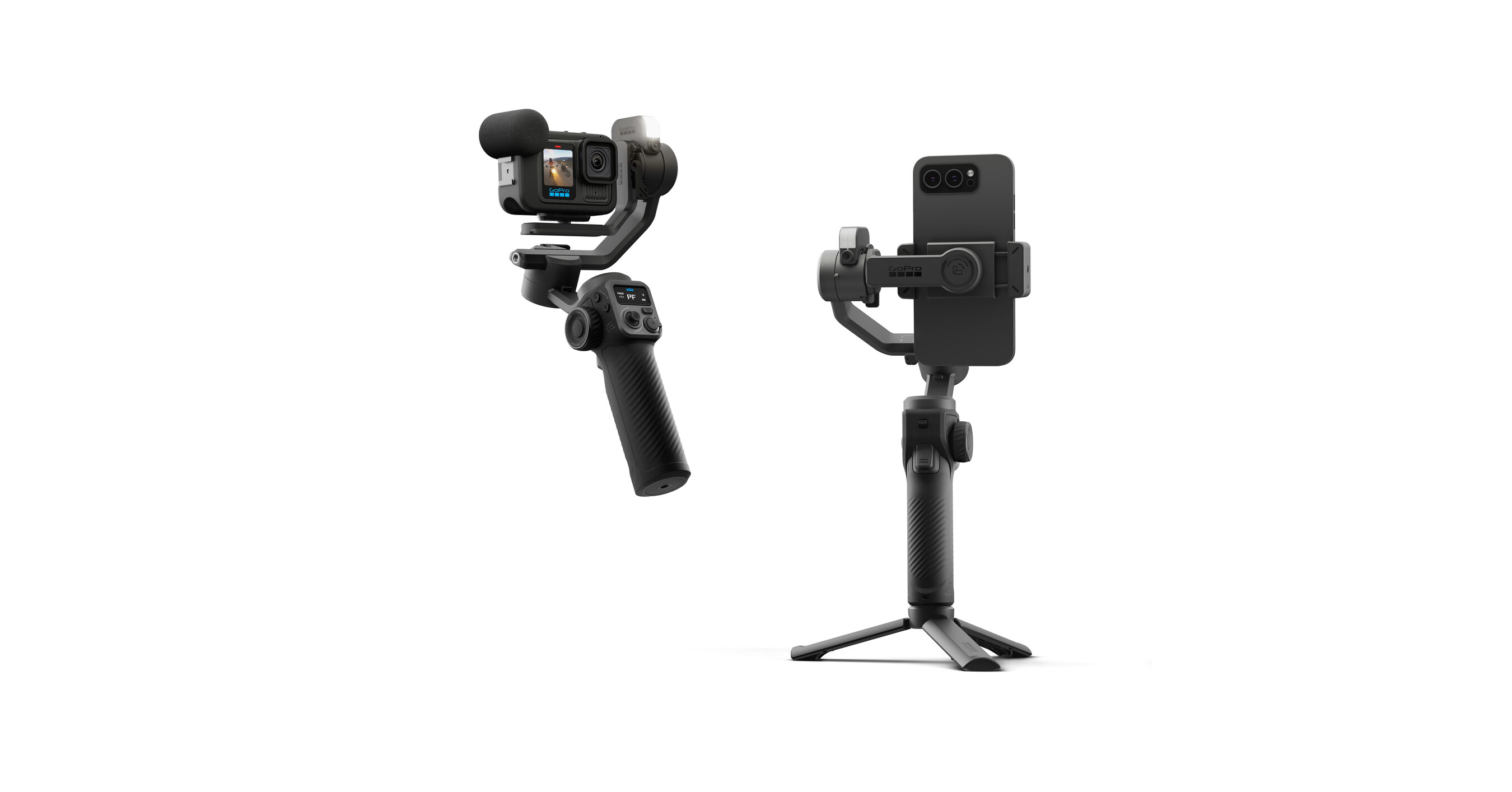 INKEE Falcon Gimbal Stabilizer Draadloze bediening, 3-assige handheld camerastabilisator voor GoPro Hero 9, 8, 7, 6, 5, OSMO Action, Insta360 one r en andere actiecamera's met statief, 9 uur batterijduur