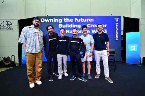 From left to right - Jared Dillinger, Arthur Madrid, Yat Siu, Sebastien Borget, Mike Lee, Vassilis Tziokas (PRNewsfoto/The Sandbox Southeast Asia)