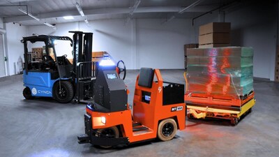 Cyngn's DriveMod Forklift and DriveMod Tugger.