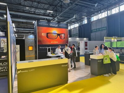 The Lucyd booth at SILMO 2025. Image courtesy Innovative Eyewear, Inc.