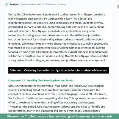 New AI-Powered Tool Helps Principals Save Time and Improve Teacher Feedback During Classroom Observations