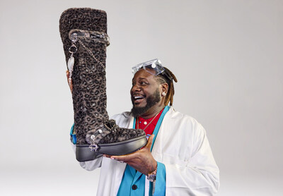 Singer and rapper T-Pain with the Crocs Classic Unfurgettable Leopard Knee High Boot