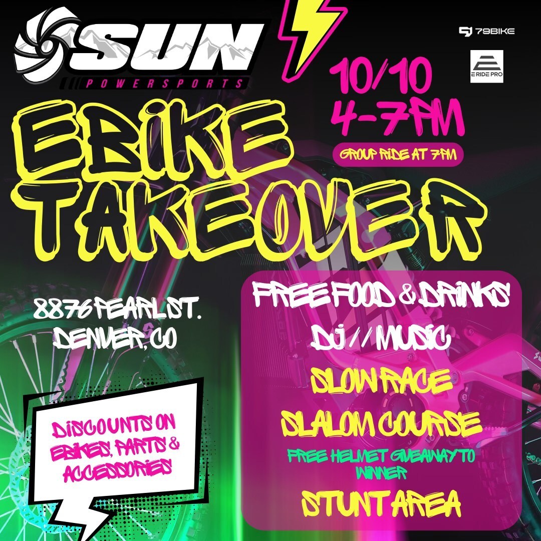 Sun Powersports Announces "EBIKE TAKEOVER" Event - October 10