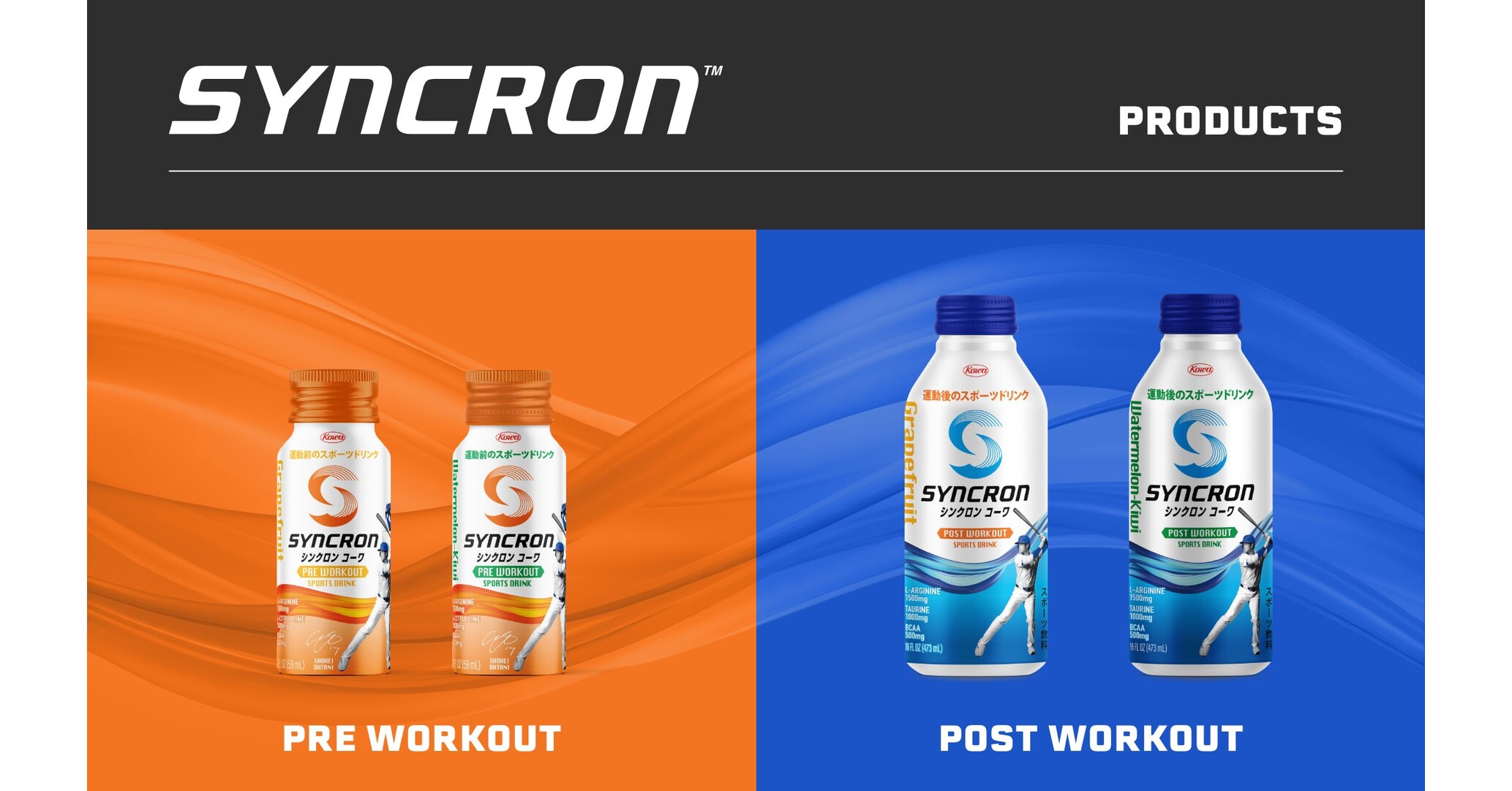 Syncron&trade; Debuts as Next-Generation Beverage Brand, Launching Pre- and Post-Workout Drinks with Shohei Ohtani
