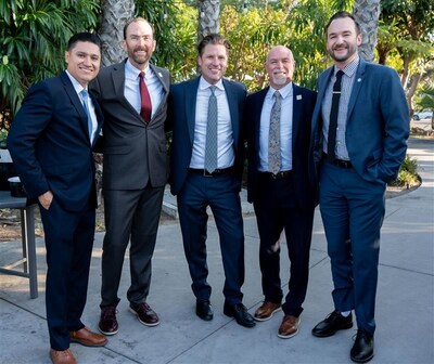 L-R: Ever Velazquez, SchoolsFirst FCU; Dr. J. Todd Finnell, Imperial County Superintendent of Schools; Josh Smith, vice president, school and community relations at SchoolsFirst FCU;  Tim Hire, Tulare County Superintendent of Schools and Kyle Holmes, Director for Statewide Arts Initiative, CA County Superintendents.