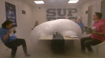 Sabrina Carmona, Head of Clash of Clans, in the Revenge Room with other company staff