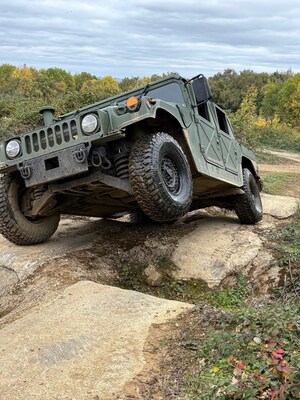 The HUMVEE 4-CT showcases its rugged capabilities at the UTAC Millbrook proving grounds in Bedford, UK. The HUMVEE platform is battle-proven and actively sought after by Allies around the world.