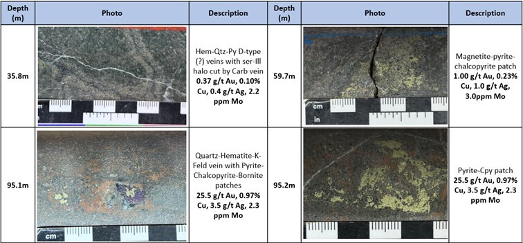 Fotos del núcleo - Hole EL25019 (CNW Group / Arras Minerals Corp.)
