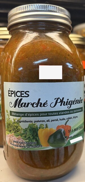Avis de ne pas consommer de purée d'épices en pot de verre préparée et vendue par l'entreprise Marché Phigénie