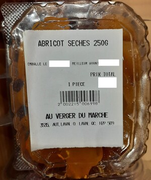 Présence non déclarée de sulfites dans divers fruits séchés emballés et vendus par l'entreprise Fruiterie Chez Yan