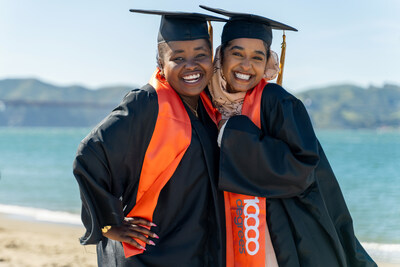 10,000 Degrees students, Stephanie Fayette and Hanan D.J., celebrating their college graduation together (Courtesy of 10,000 Degrees)