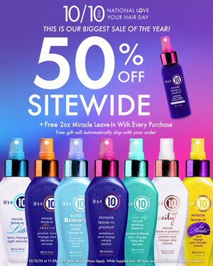 It's a 10® Haircare Announces 9th Annual National Love Your Hair Day with Exclusive 50% Off Sitewide Sale