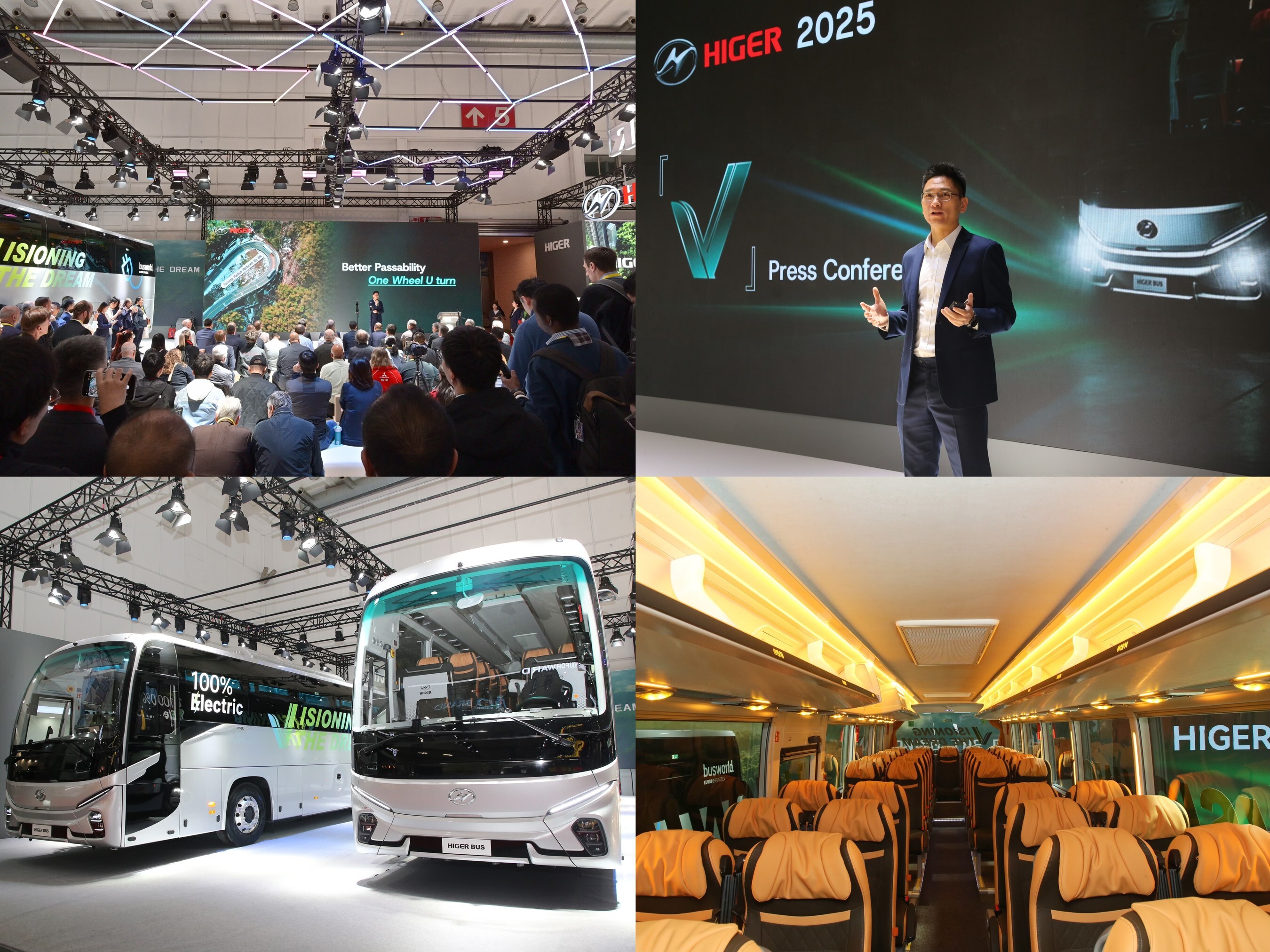 China Power at Busworld Europe: HIGER unveils electric New V coaches in Belgium