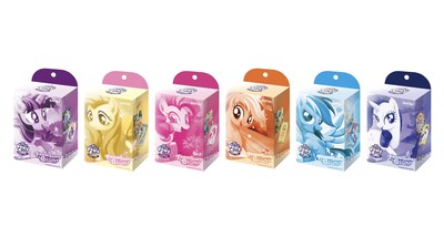 Fans can choose from six collectible starter decks featuring each of the Mane 6 – Twilight Sparkle, Rainbow Dash, Pinkie Pie, Rarity, Applejack and Fluttershy – and step into the magical world of Equestria as their favorite Main Character Cards.