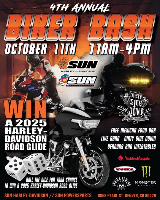 Sun Harley-Davidson Announces 4th Annual Biker Bash - October 11