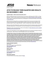 ATCO TO RELEASE THIRD QUARTER 2025 RESULTS ON NOVEMBER 7, 2025