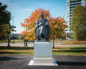 Statue of Sir Arthur Doughty officially installed at Library and Archives Canada's Preservation Campus