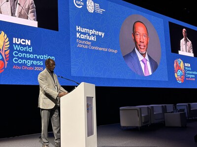 Humphrey Kariuki makes his remarks at the IUCN World Conservation Congress after he was officially named as the newest Patron of Nature and only African to be recognised as a Patron. Humphrey Kariuki makes his remarks at the IUCN World Conservation Congress after he was officially named as the newest Patron of Nature and only African to be recognised as a Patron.