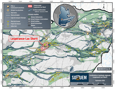 Figure 1. Localisation du projet (Groupe CNW/Soquem inc.) Figure 1. Localisation du projet (Groupe CNW/Soquem inc.)