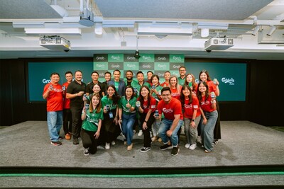 Carlsberg Asia and Grab teams celebrating a successful and impactful year of partnership at the Grab Headquarter in Singapore.