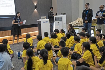 Young Cyber Explorers are briefed on their mission for the day at Ensign InfoSecurity’s Singapore headquarters