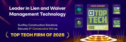 SunRay Construction Solutions Recognized as Top Construction Technology Firm™ for Fifth Consecutive Year