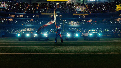 Terry Crews stars in Ram’s new college football marketing campaign, “Epic Launch.” (Credit: Ram/Editorial rights only)