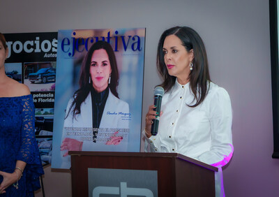 Hyundai Motor America’s Claudia Marquez, chief operating officer, is awarded with Top Corporate Entrepreneur Gold Award by Negocios and Ejecutiva Magazines, in Miami, Fla., October 9, 2025. (Photo/Hyundai)