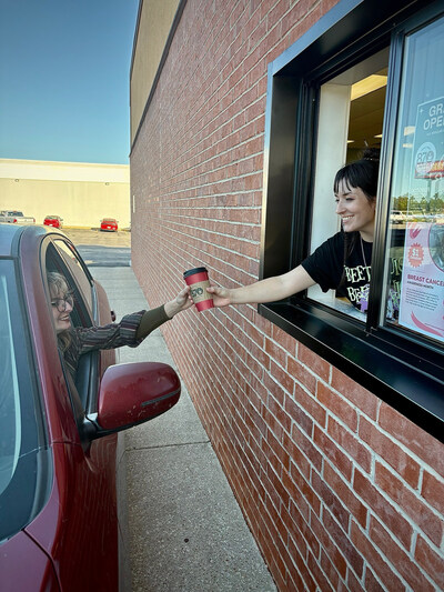 Drive-thru service at the new 870 Coffee Co. at 10 Paul Wood Lane, Mountain Home, Ark.