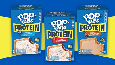Pop-Tarts Protein offers 10g of protein per serving in three flavor varieties: Bumpin’ Blueberry, Slammin’ Strawberry and Boostin’ Brown Sugar Cinnamon