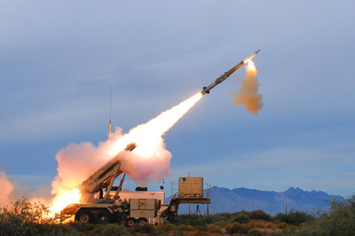 A PAC-3 interceptor with Boeing-built seeker launches to intercept a target during testing. (U.S. Army image)