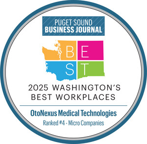 OtoNexus Medical Technologies Ranks #4 Among Micro Companies on Puget Sound Business Journal's 2025 Washington's Best Workplaces