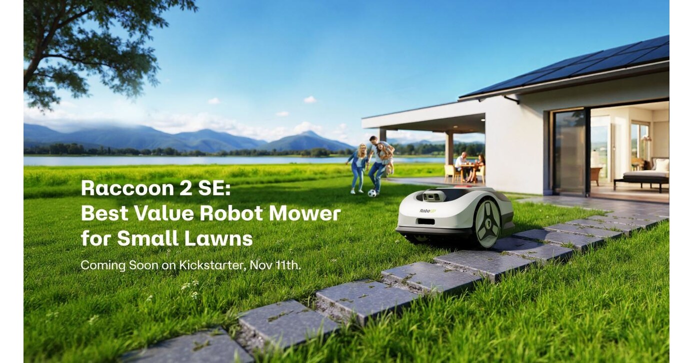 RoboUP Announces Raccoon 2 SE: The Most Easy-to-Use Robot Mower for Small Lawns, to launch on Kickstarter