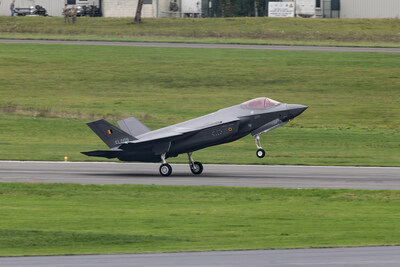 Belgium’s first F-35 to arrive in country lands at Florennes Air Base (Photo: Belgian Air Force)