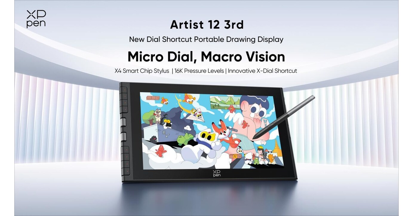 XPPen Unveils Stunning New Artist 12 3rd with X-Dial Shortcut Keys and Upgraded X4 Smart Chip Stylus